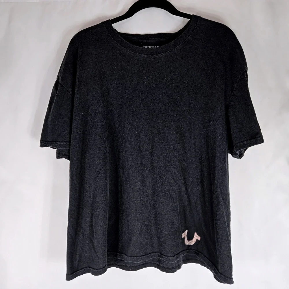 True Religion Extra‎ Large XL Black T Shirt Short Sleeve Logo Streetwear